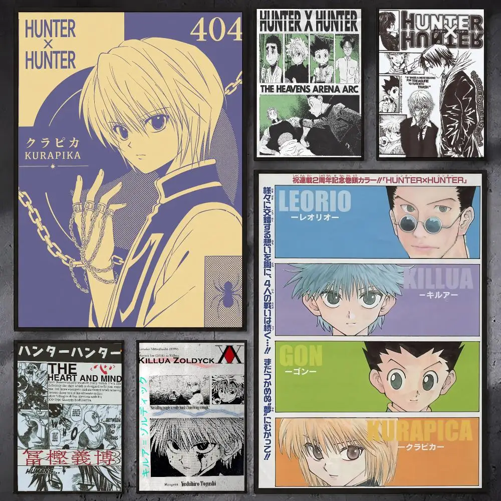 Japan Anime Manga H-HUNTER HUNTER Poster Waterproof Sticky Wall Art Print For Bedroom Living Room Hallway Bar Home Decor