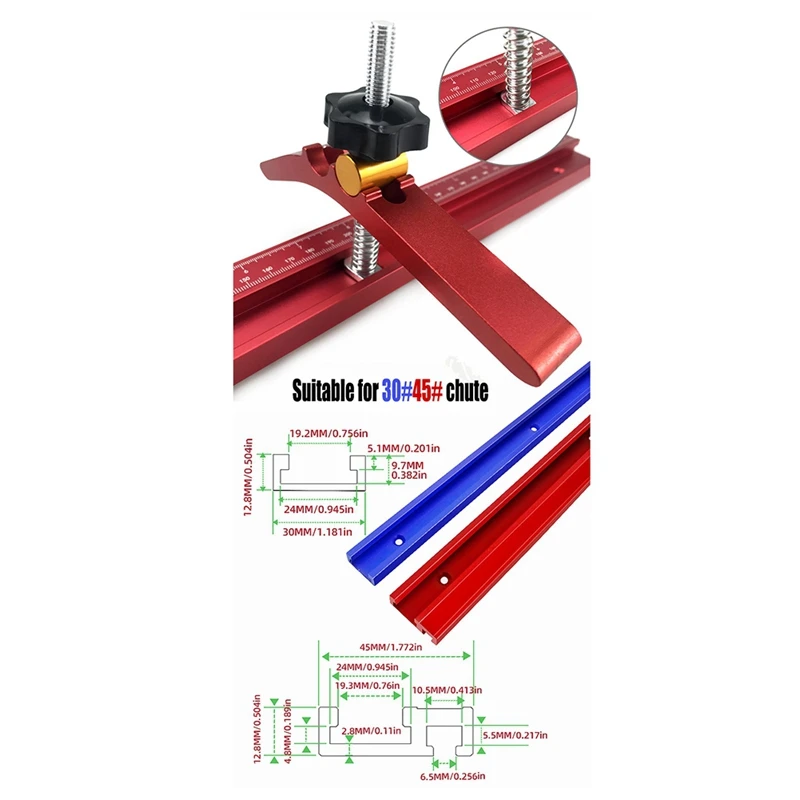 Lavorazione del legno T-Track Hold Down Clamp Set alluminio T-Slot tavolo banco da lavoro apparecchio in legno Jig blocchi di bloccaggio piastra