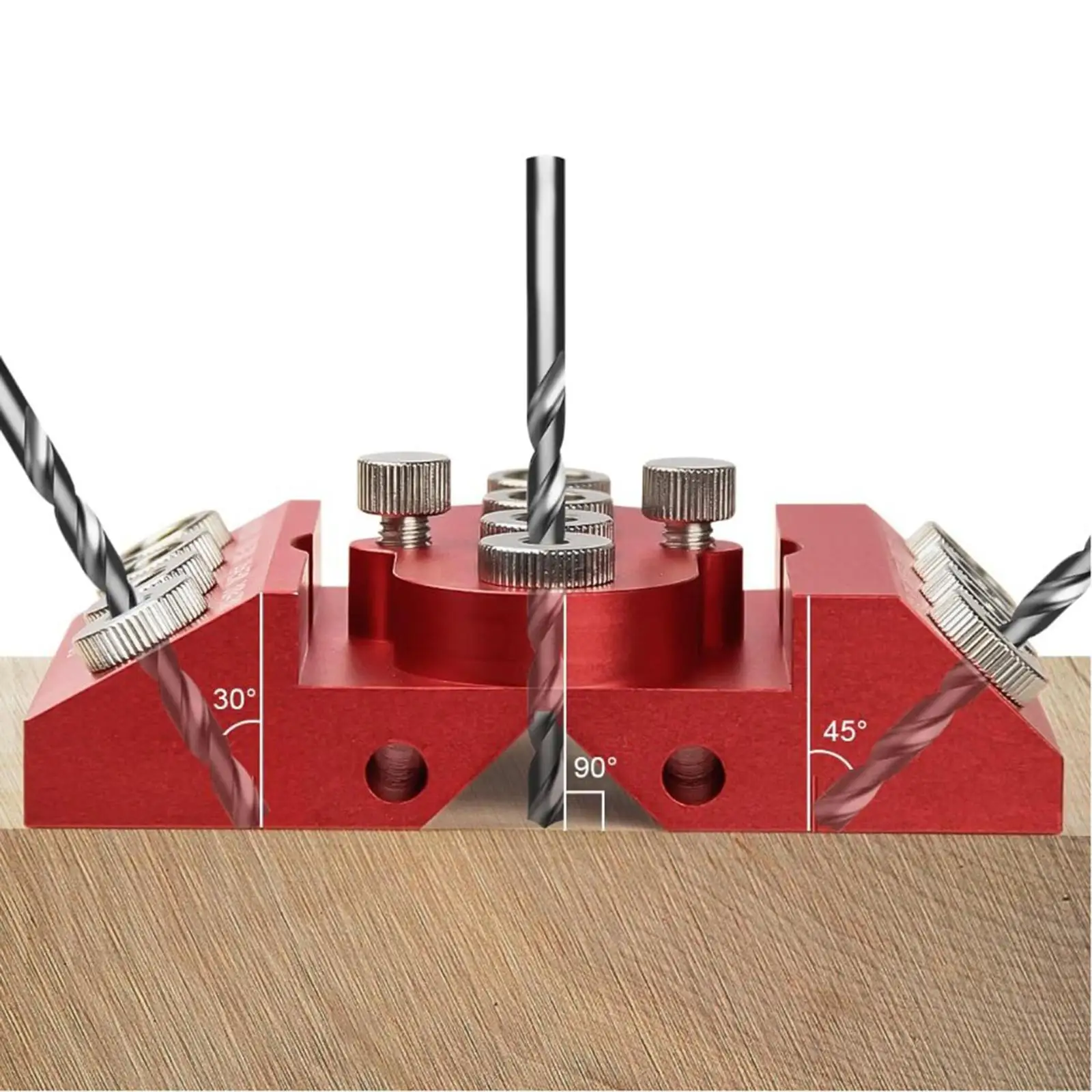 Drill Hole Guide Jig Aluminum Alloy Labor Saving 30 45 90 Degree Angle for Wood Post Woodworking Cable Railing Stairs Handrail