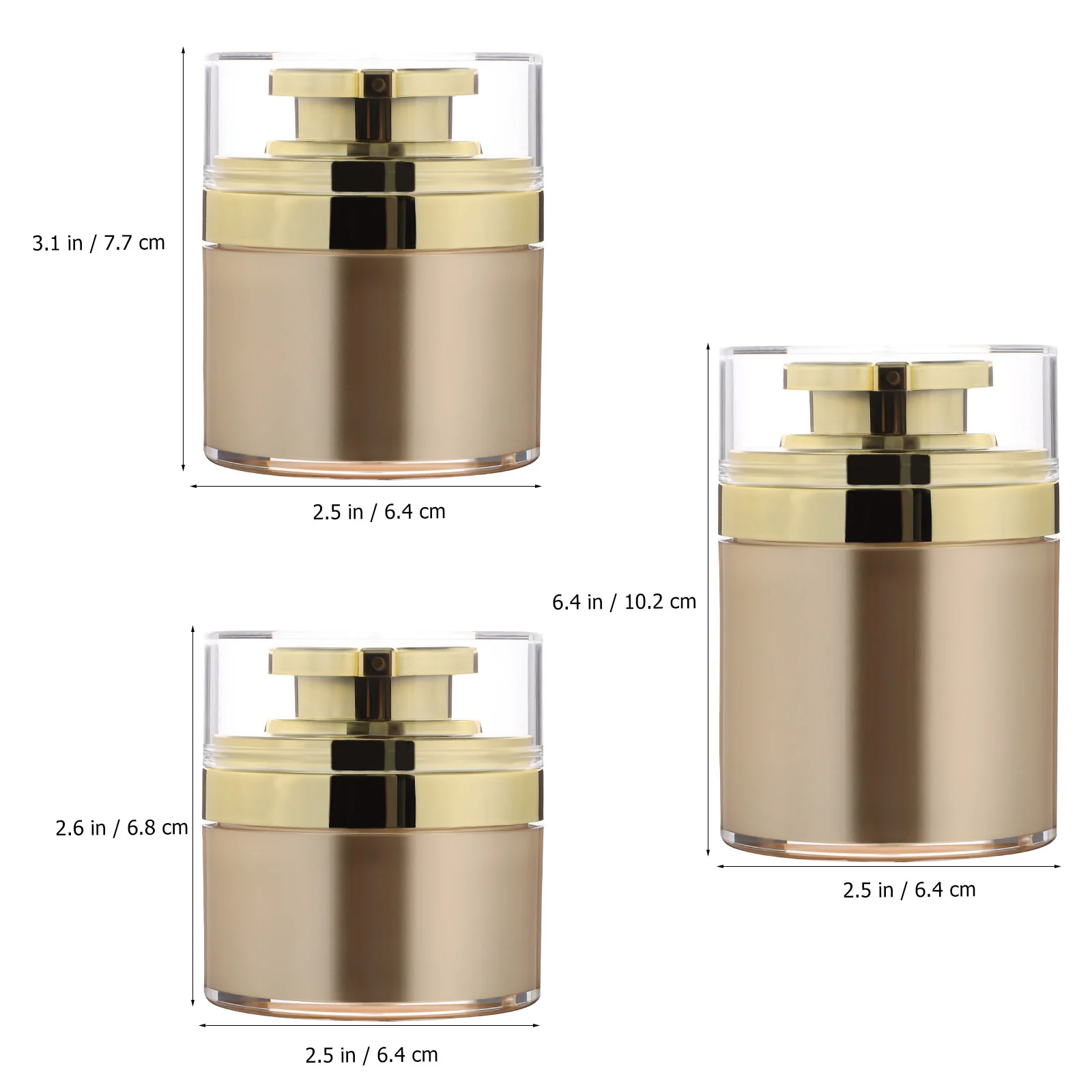 3 Stück Airless-Pumpgläser, kleine nachfüllbare Behälter mit Druckpumpe, verdickte Schale für DIY-Hautpflege-Foundation-Serum