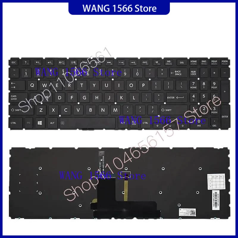 Z J "Nuevo teclado retroiluminado para portátil estadounidense para TOSHIBA Satellite Radius P50W P55W-B P55W-C L50-B L50-C L50D-B L55-B L55C S50-B AEBLYU01