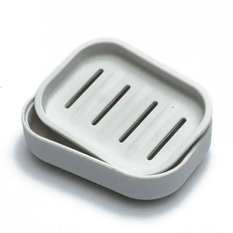 1Pcs Portable Soap Dishes Double-layer Plastic Soap Box Household Bathroom Drain Soap Tray Bathroom Soap Box With Cover