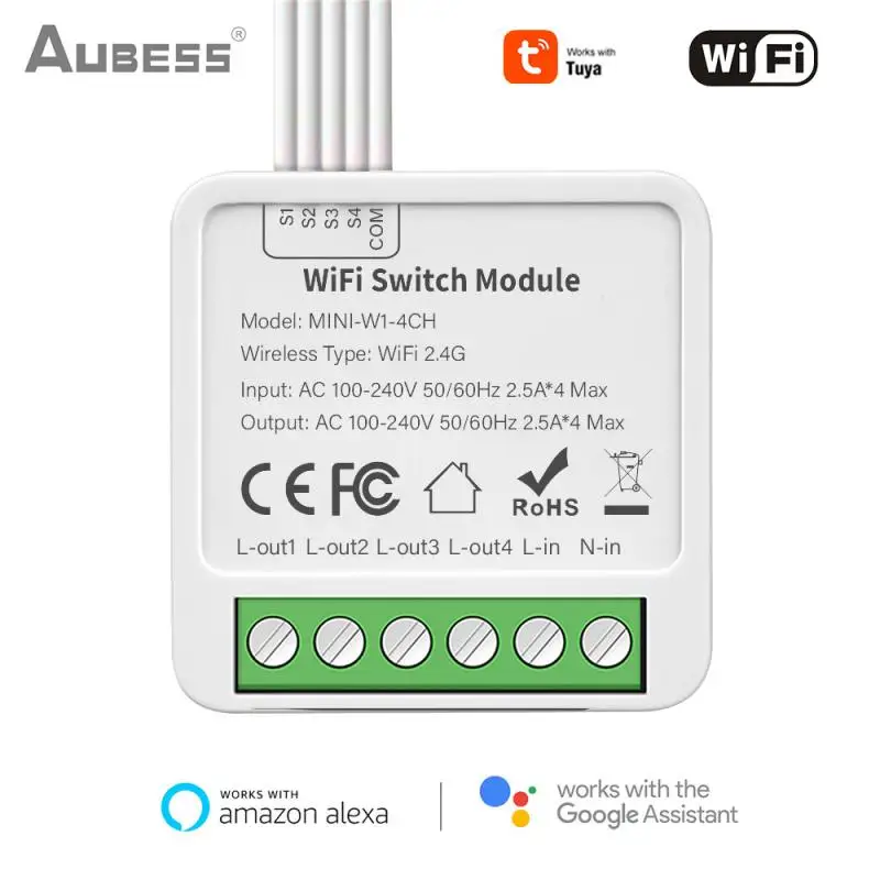 Tuya Wifi 1/2/Gang Smart Switch-Modul mit Dual-Way-Steuerung Smart Life Smart Home Arbeit mit Alexa Google Home Yandex Alice