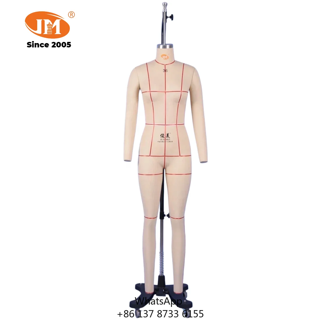 Hot Sale Luxury Women's Headless Full Body Dress Form Sewing Mannequin Customized Size 36 Fiberglass Collapsible