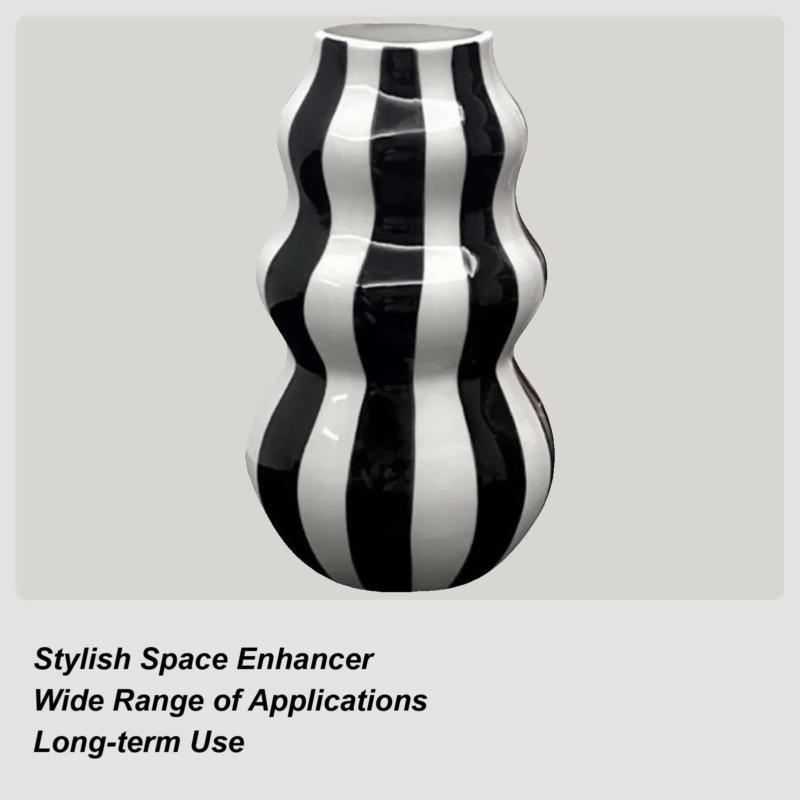 

Modern Vase Table Vase Striped Ceramic Flower Container Craft For Apartment Bathroom Kitchen Indoor Room Table Centerpieces