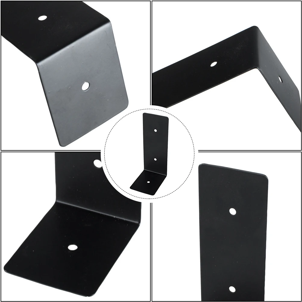

4pcs Black Iron Decorative Box Corner Brackets L Shape Shelf Supports Heavy Duty Rust Resistant Durable Bookshelf Mounting