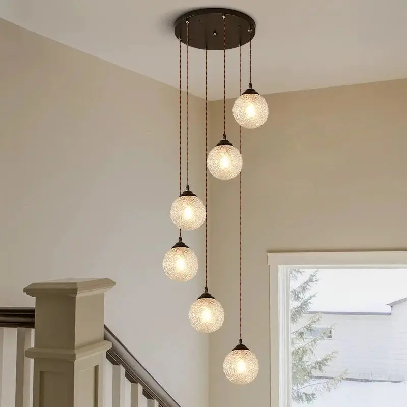 

Post-Modern Loft Pendant Light Duplex Villa Living Room Ceiling Chandelier Luxury Staircase LED Hanging Lamp Home Decor Lighting