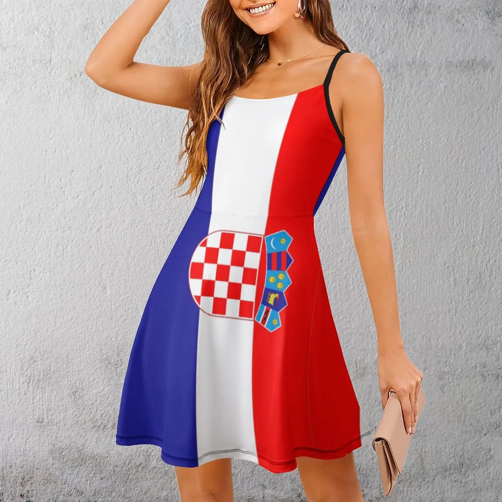 Sexy Kroatien Flagge Flagge von Kroatien Frauen Schlinge Kleid lustige Neuheit Clubs Frau Kleidung Riemchen Kleid Premium