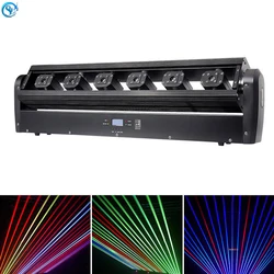 Laser DJ Lights Stage 6 Eyes RGB LED Scanner Beam Moving Head Light DMX Control For Disco Bar NightClub Party