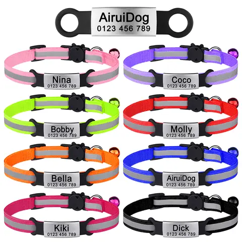 व्यक्तिगत चिंतनशील बिल्ली कॉलर सुरक्षा ब्रेकअवे बिल्लियों कॉलर बेल के साथ त्वरित रिलीज आईडी नेमप्लेट हार मुफ्त उत्कीर्णन 10 best sales टूटे हुए बिल्ली के कॉलर - №4