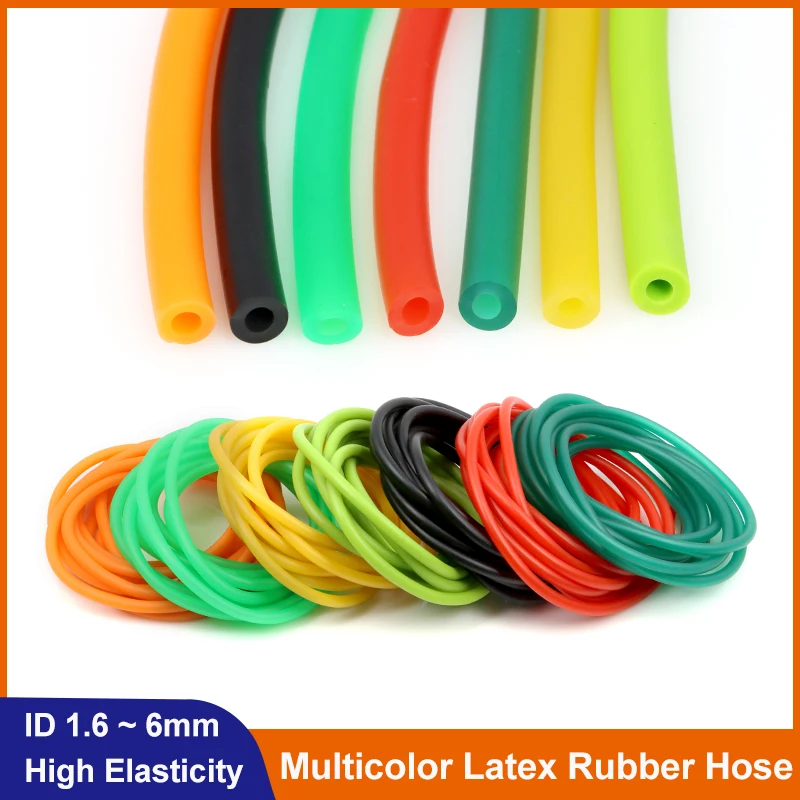 1/5M Nature Latex Rubber Hoses ID 1.6/1.7/1.8/2/3/4/5/6mm High Elasticity Band Slingshot Catapult Tube Rubber Tube Tension Belt