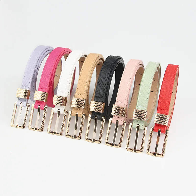 Summer New Simple and Versatile Accessories Women's Thin Belt Retro Fashion Needle Buckle Pattern Decorative Belt