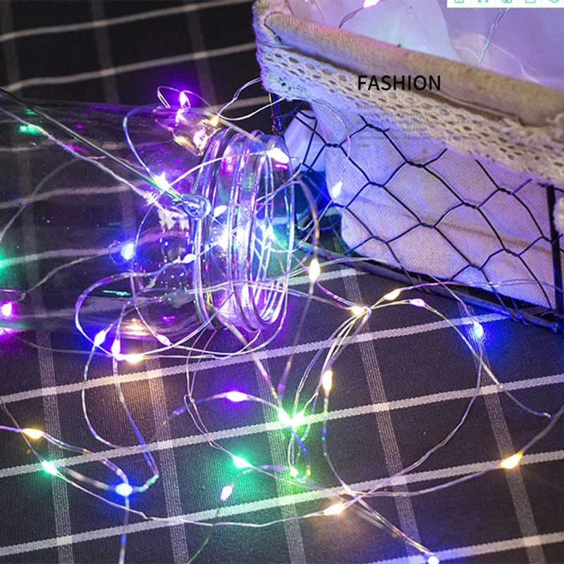 6Pcs 1M 2M Battery Operated Fairy Lights Smart Flashing Decoration LED Fairy String Light Party Holiday Christmas Decoration