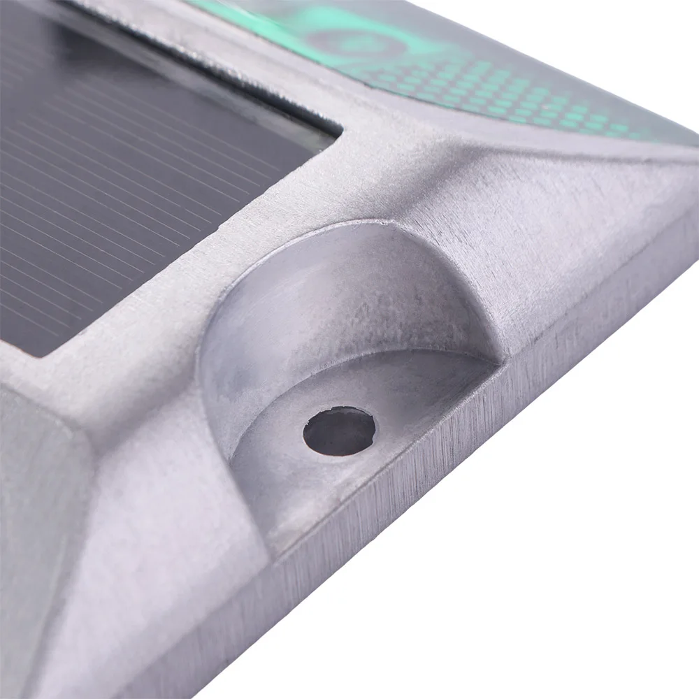 Square Solar Road Stud Light Double Side IP68 Waterproof Traffic Marker Light Solar Power Aluminum Solar Energy Spike Lights