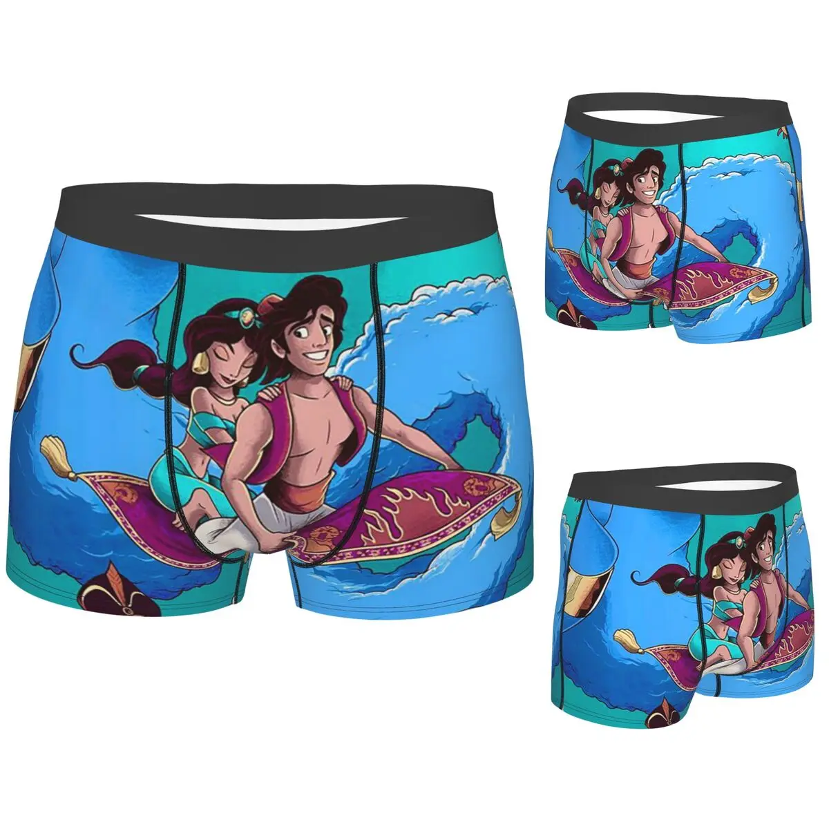 

Boxer Underpants Shorts Aladdin Cartoon Panties Men Comfortable Underwear for Homme Man Boyfriend Gift