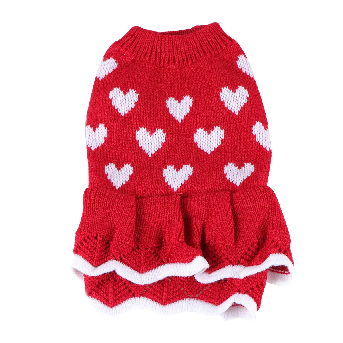 

Heart Dog Skirt Size M Acrylic Fiber Adorable Puppy Clothes Fashion Pet Dog Dress for Special Occasions Outdoor Activities
