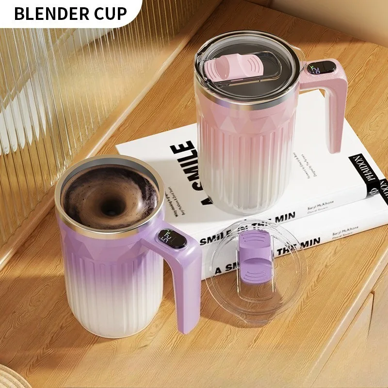 450ml Automatic Stirring Coffee Mug Heating Mixer Cup with Detachable Stirrer Rechargeable Self Stirring Coffee Cup for Milk Tea