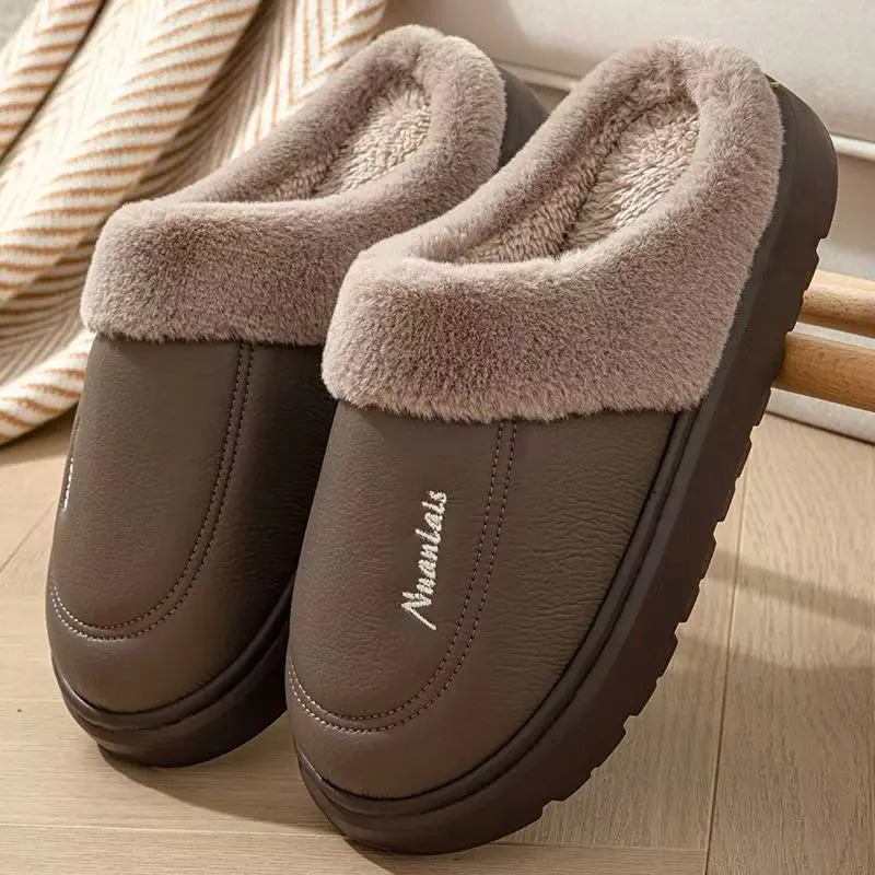 Winter Autumn Home Cotton Slippers With Waterproof Anti-slip Properties Filled With Fleece Providing Warmth Comfort Relaxation