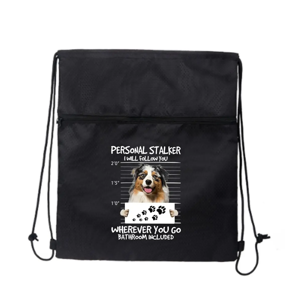 

Doggy Companion Cute, Pet - тематическая черная регулируемая уличная сумка на молнии с графическим рисунком «Wherever You Go»