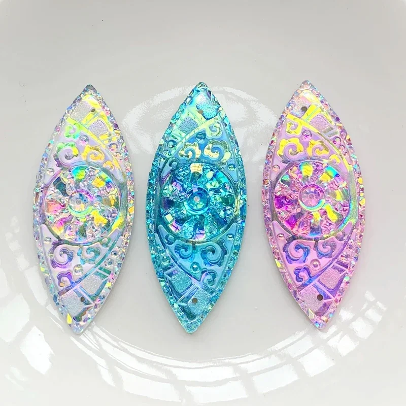 Starry City Surface Case horse eye Resin Flat Back Rhinestone Native Earring Accessories DIY Decorations 24pcs/lot