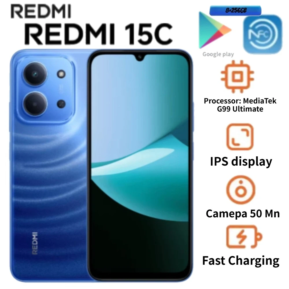 Redmi 15C Global Edition (2026), 6.9-inch display, 50MP camera, 6000mAh battery, 8+256GB