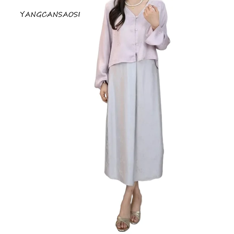 

Women's Fashion Clothing Bamboo Jacquard 100% Natural Mulberry Silk Twisted Compass Buckle Zipper Design Straight Tube Skirt