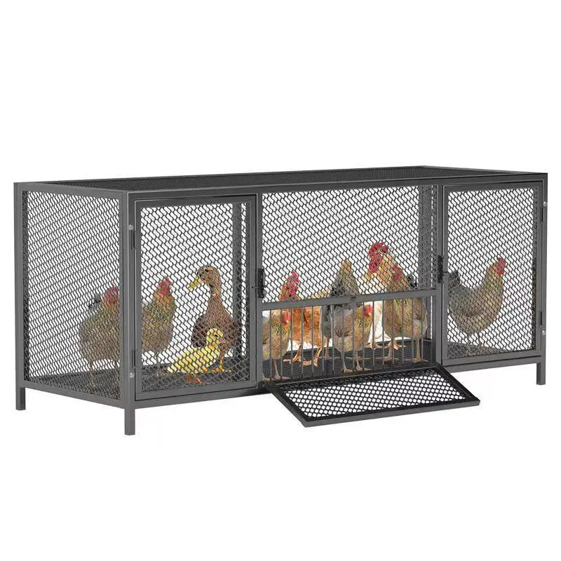 Small Square Tube Chicken Coop  Heavy-duty Wire Mesh Poultry Cage  Suitable for Outdoor Backyard Farms  Secure Rabbit Cage