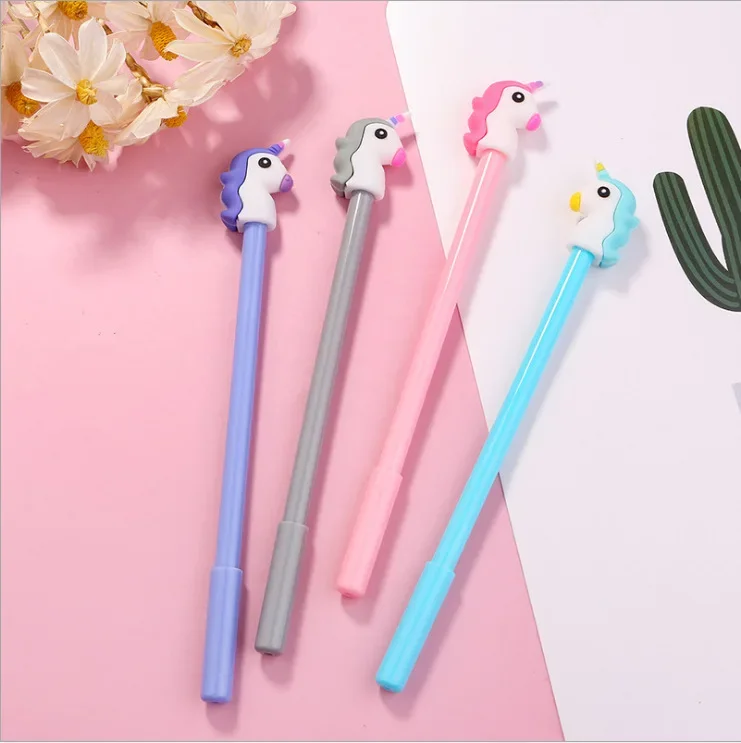 36Pcs Wholesale Cute Stationery Cartoon New Unicorn Gender Pen, Creative Student Fresh Stationery, Office Signature Pen