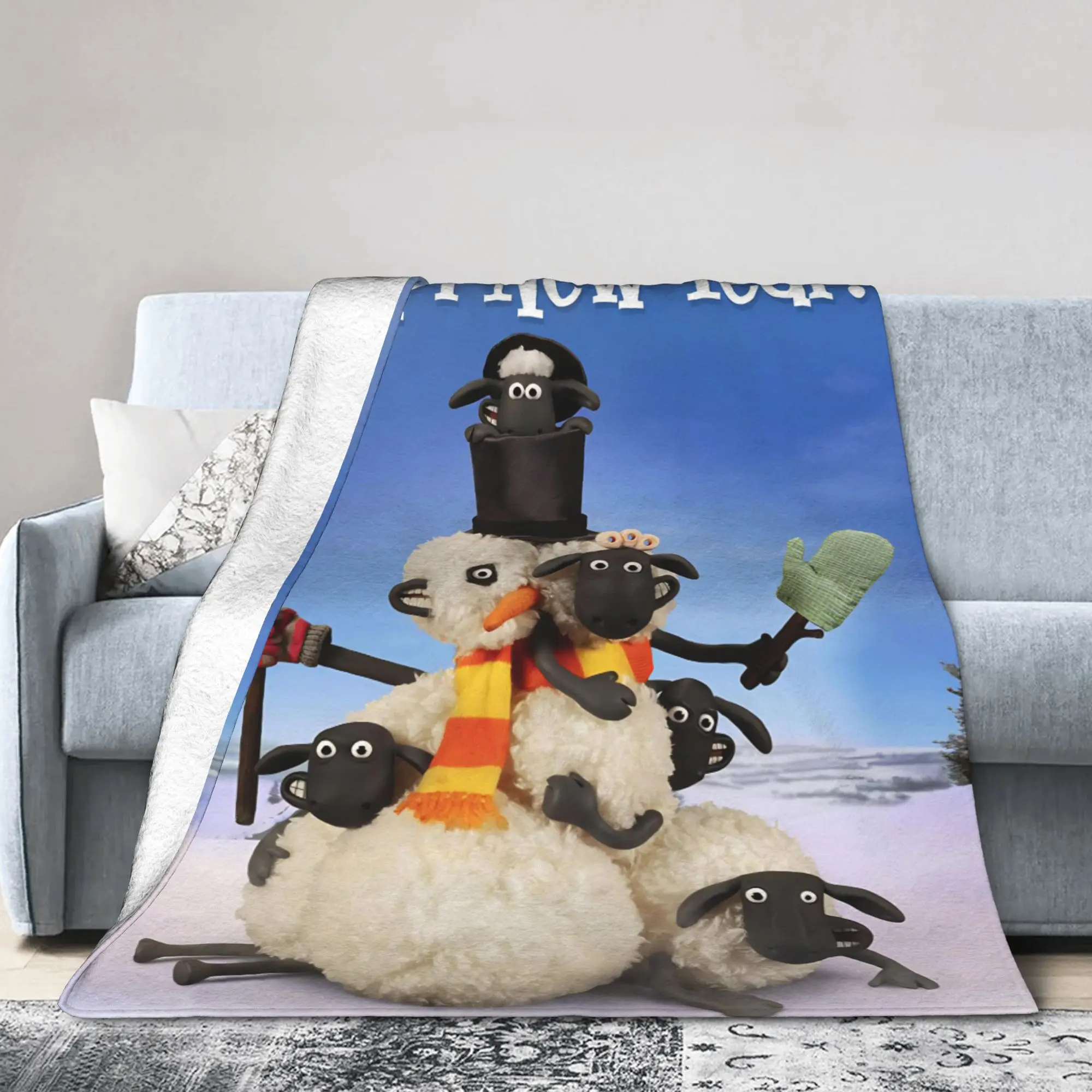 Shaun the Sheeps Decke, hochwertige warme weiche Bettwäsche, Überwürfe, Winter, Mädchen, Jungen, Heimdekoration, bedruckte Tagesdecke