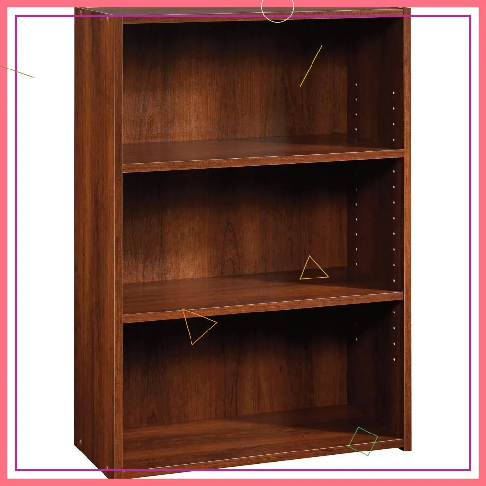 Estante ajustável de 3 prateleiras com acabamento Brook Cherry para armazenamento e organização doméstica