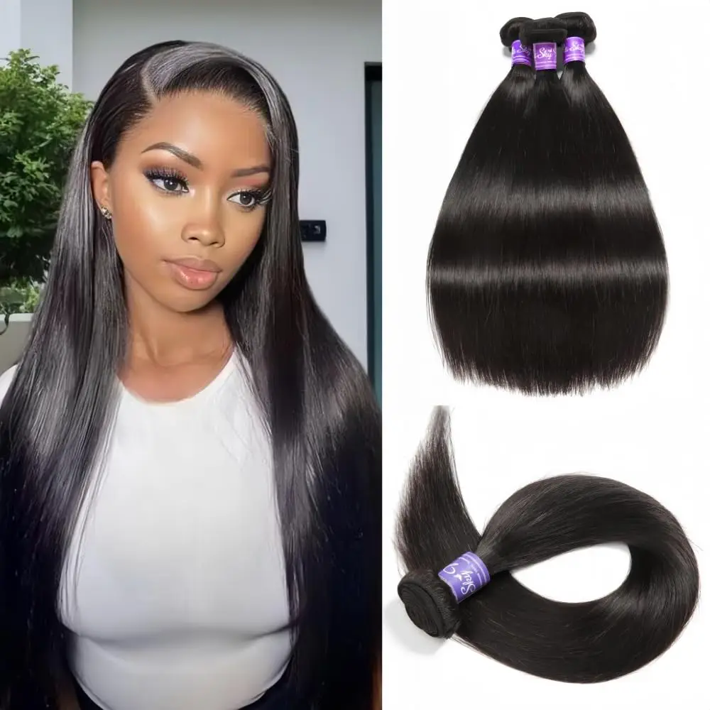 10A Human Hair Bundles Brazilian Straight Hair Bundles 22 24 26 Inch 100% Unprocessed Virgin Weave 2/3/4 Bundles Human Hair