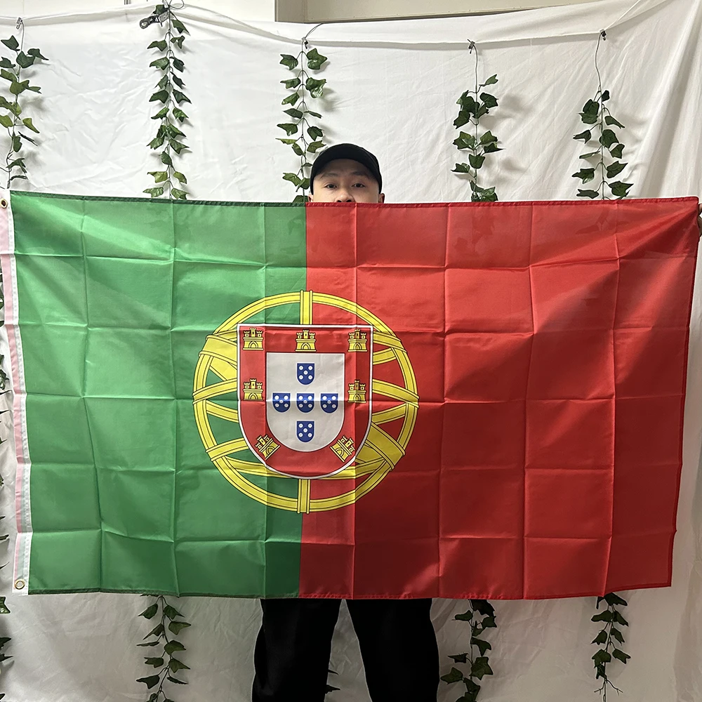Bandera de TIKI, bandera de Portugal, 3x5 pies, 90x150cm, poliéster, bandera nacional de Portugal, pancarta colgante para decoración