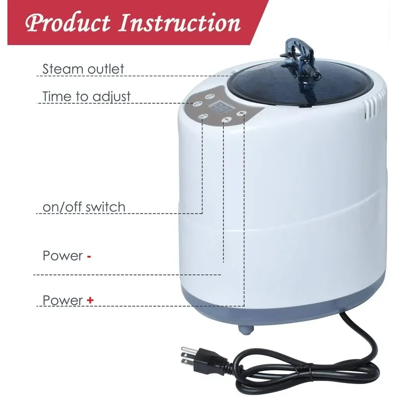 For 4.2L Portable Electric Sauna Heater 2000W Steamer 220V 110V with US EU Plug Modern Design for Indoor Sauna