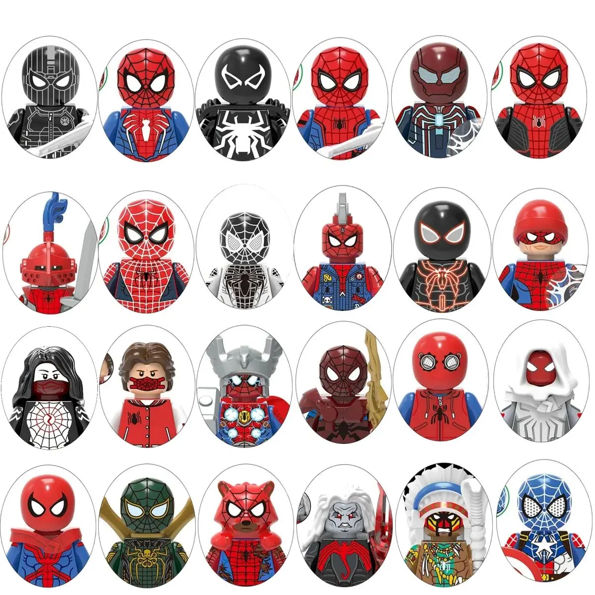 

Blind Box Mini Building Blocks X0281 Figures Big Goblin Spiderman Iron Man Venom Captain Hawk Deadpool Armor Christmas Gift Toys
