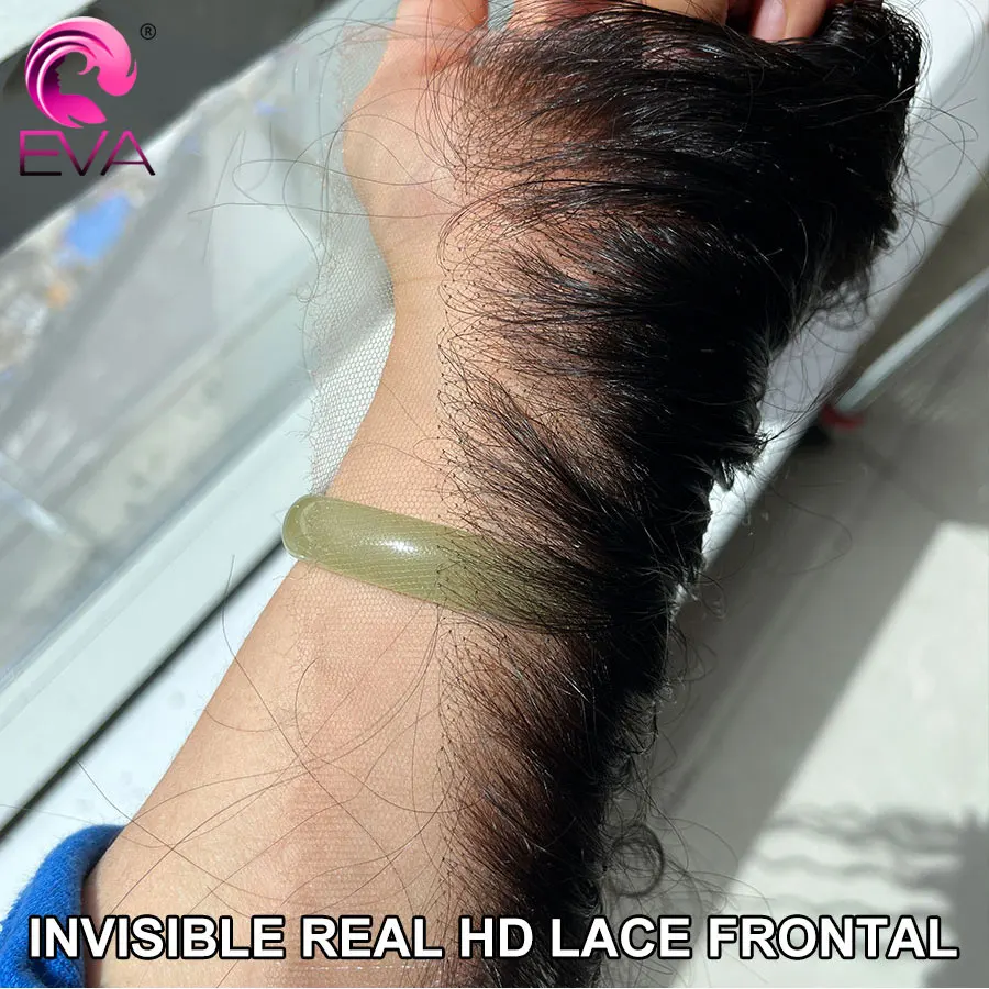 

Eva Hair Invisible HD Lace 5x5/6x6/2X6 Closures Straight Human Hair 13x6 HD Lace Frontal Pre Plucked Hairline 13x4 Real HD Lace