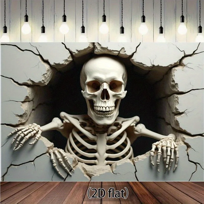 1 زخرفة كسر جدار جمجمة الهالوين - كسارة حائط زاحفة مصنوعة من البوليستر، مثالية لحفلات الهالوين #1