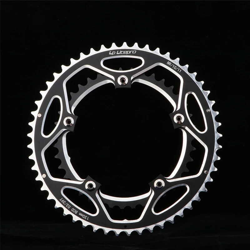 Litepro130BCD Bicycle Chainring Double Disc 53-39T for Road Bike Crankset Compatible 9/10/11Speed Folding Bike Chain Wheel