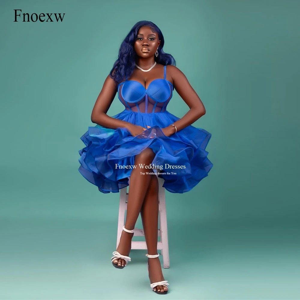 

Fnoexw Black Girls Homecoming Dress With Ruffles 2024 Organza Spaghetti Straps Birthday Party Evening Dress Cocktail Dresses