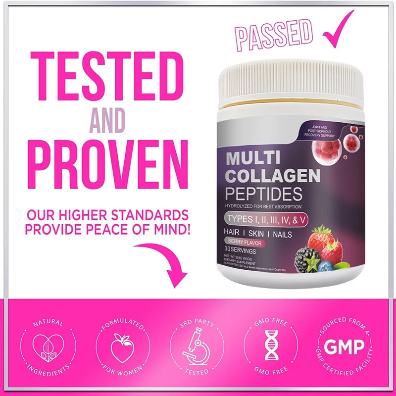 

Collagen Peptide Powder with Vitamin C Hyaluronic Acid Supports Skin Elasticity Boosts Hydration Nourishes Hair Skin Nails