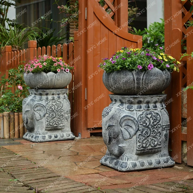 Garden Elephant Villa Doorway Decoration Decoration Farm Garden Layout B & B Rural Small Yard Landscape