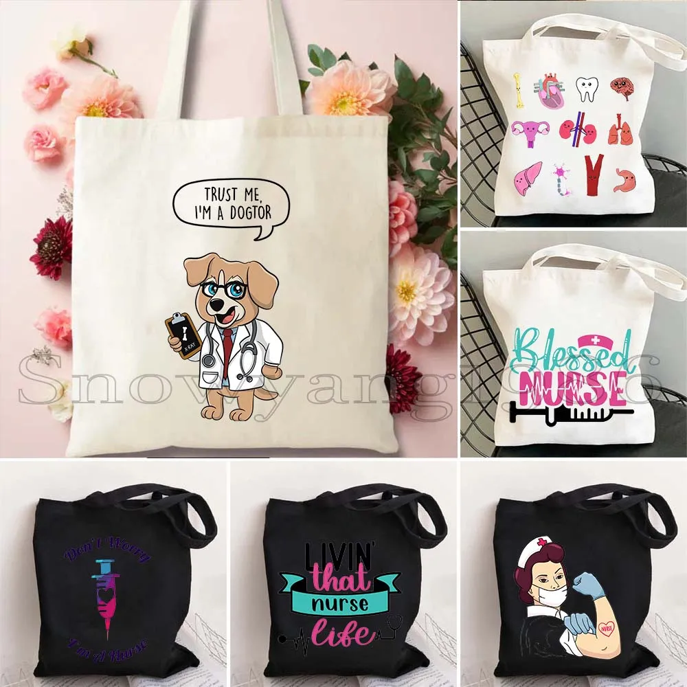 

Cute ER LD Nurse Gifts BLOOD Medical Doctor Nursing Life Anatomy Printed Women Shopper Tote Bag Harajuku Canvas Shopper Handbag