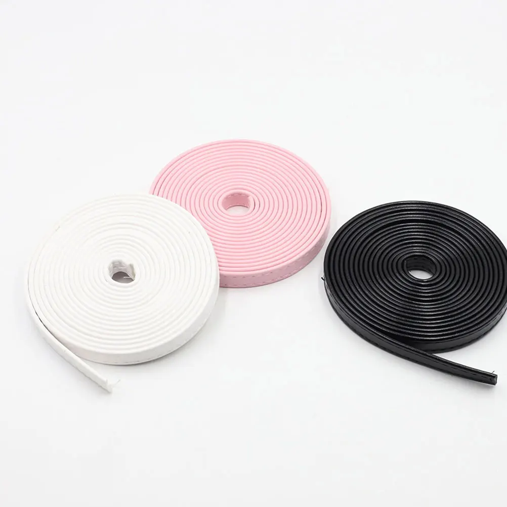 

1 Roll 3 Meters Pu Strap Roll Diy Material Double-Side Route Line Wear-Resistant Bag Hemming Strap Cuttable Decorative