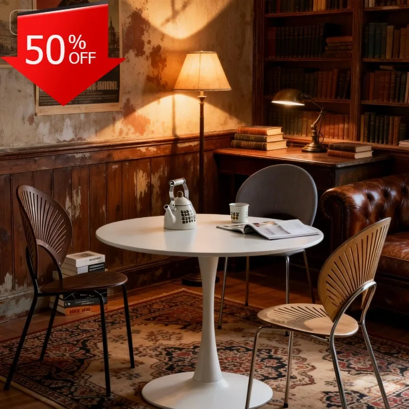 Dining Chair Nordic Solid Wood Shell Comfortable Padded Backrest French Retro Minimalist Vanity Chair Kitchen Living Room Chaise