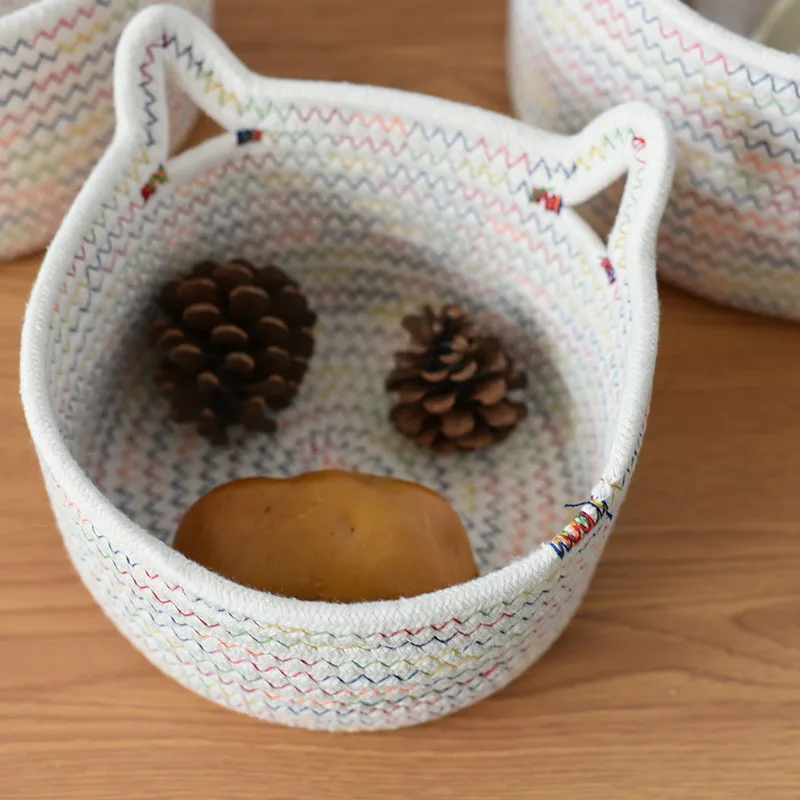 Cat Ears Shaped Storage Baskets, Makeup, Snacks, Groceries, Keys, Can Be Washed in the Washing Machine