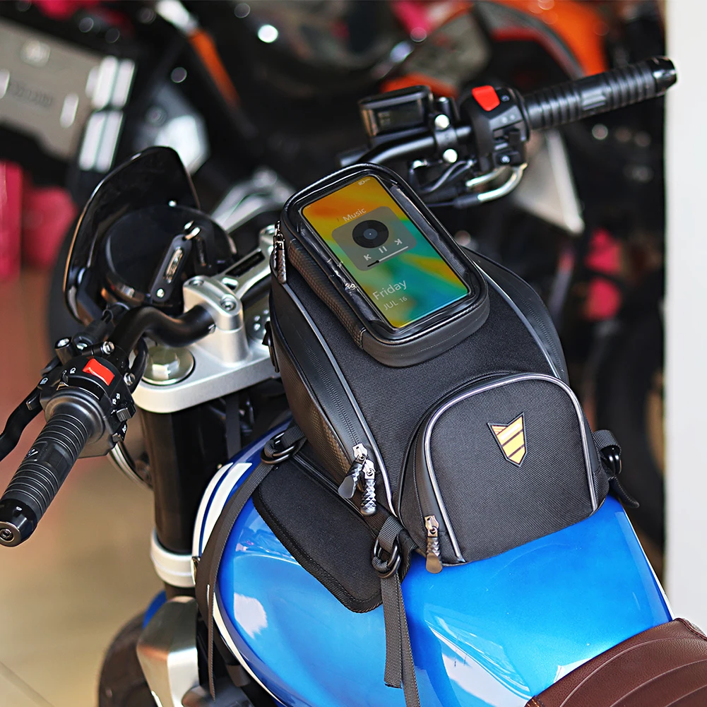 RZAHUAHU Fuel Tank Bag Screen Touch Phone Holder Motorcycle Frame Storage Bag Toolkit Storage Quick Release Riding Accessories