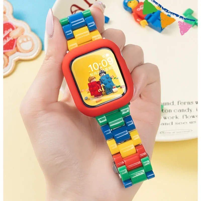 Cinturino con blocco arcobaleno per Apple Watch Series Ultra 10 9 8 7 6 5 4 SE Bracciale per cinturino iWatch 42mm 46 41 45mm 40 44mm 38 49mm