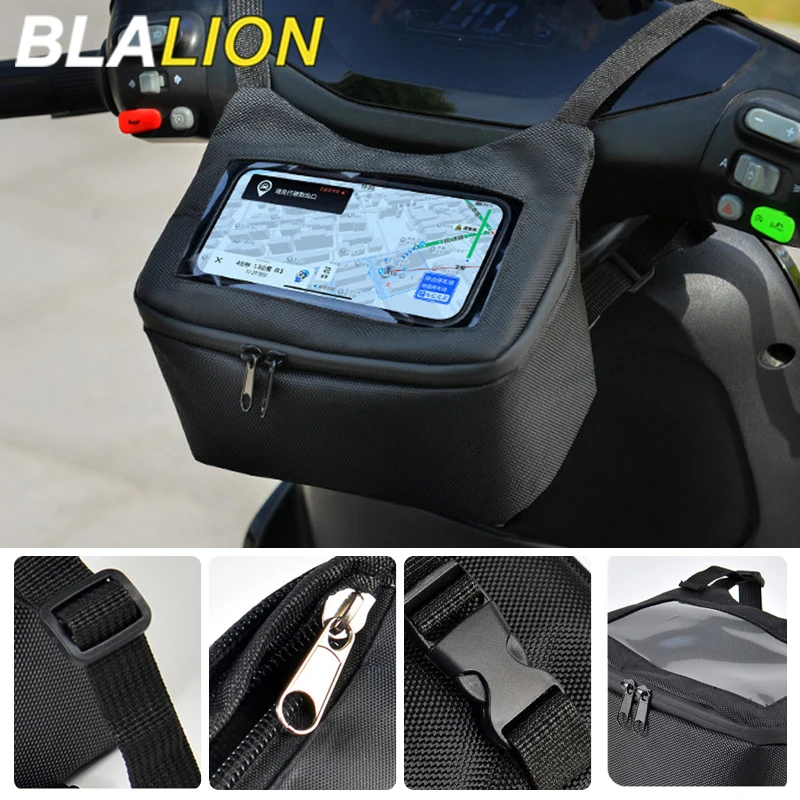 BLALION Motorcycle Front Dashboard Bag Visual Touch Screen Navigation Phone Motorbike Hanging Storage Bag Cycling Accessories