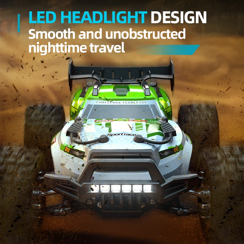 1/18 All-Terrain 4WD Drift Racing Remote Control Car 2.4G 70KM/H LED Headlight Off Road Brushless High Speed RC Car Toy Gifts - Image 3