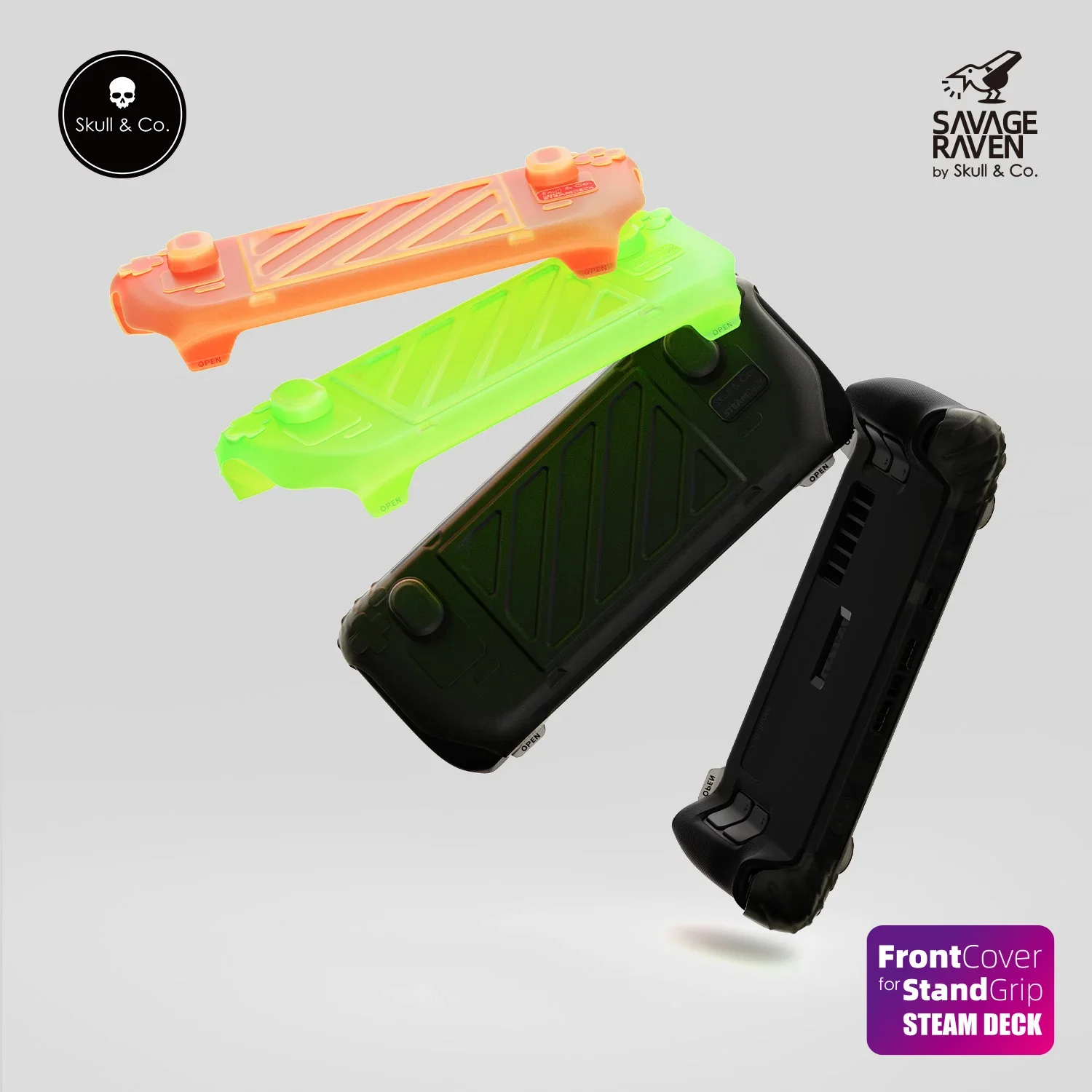 

Передняя крышка Skull & Co. HardShell Портативный защитный чехол для Steam Deck LCD/OLED StandGrip (GripCase)