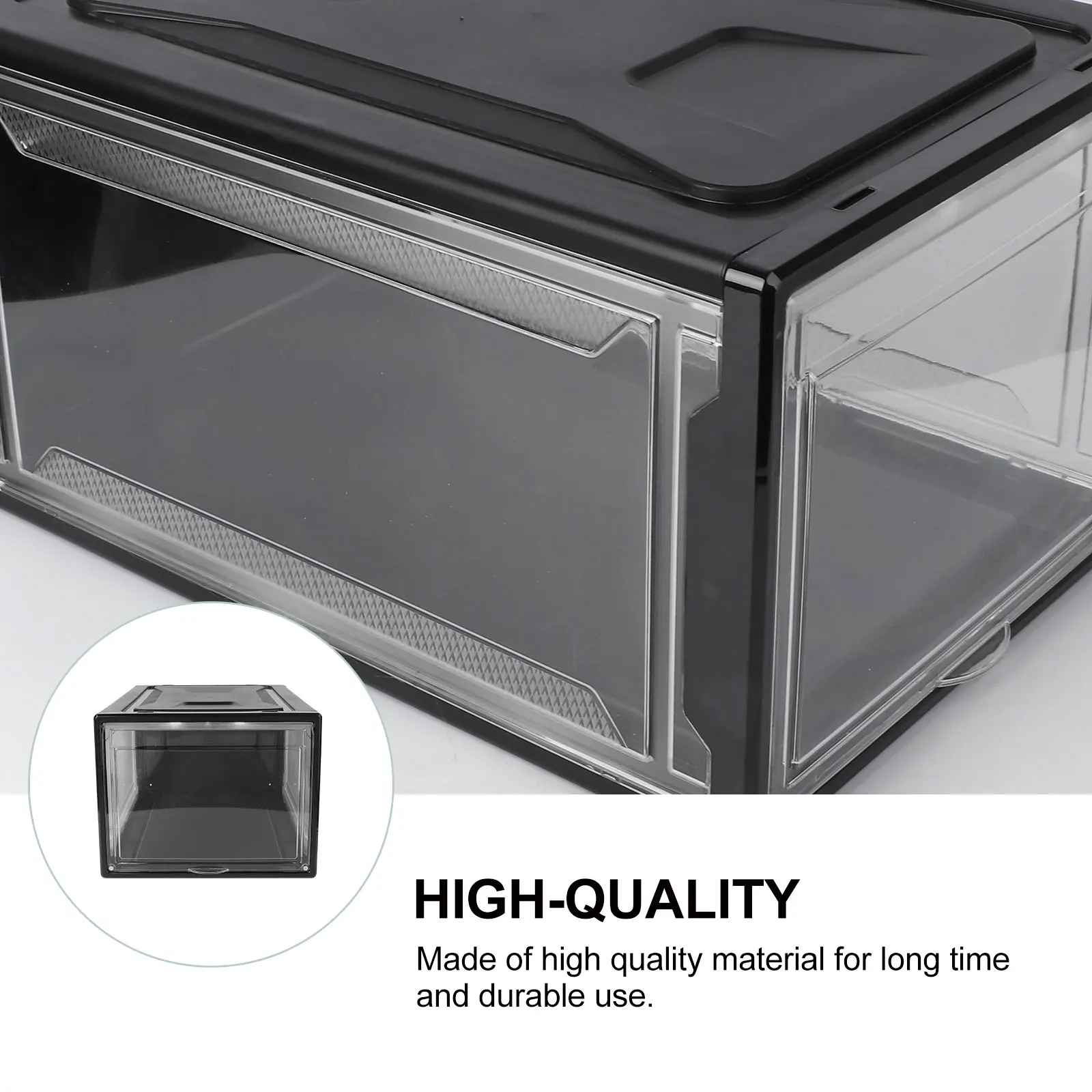 

Shoe Storage Box Container ganizer Holder Sneaker Stackable Case Dust proof Practical Drawer style Transparent Acrylic PP